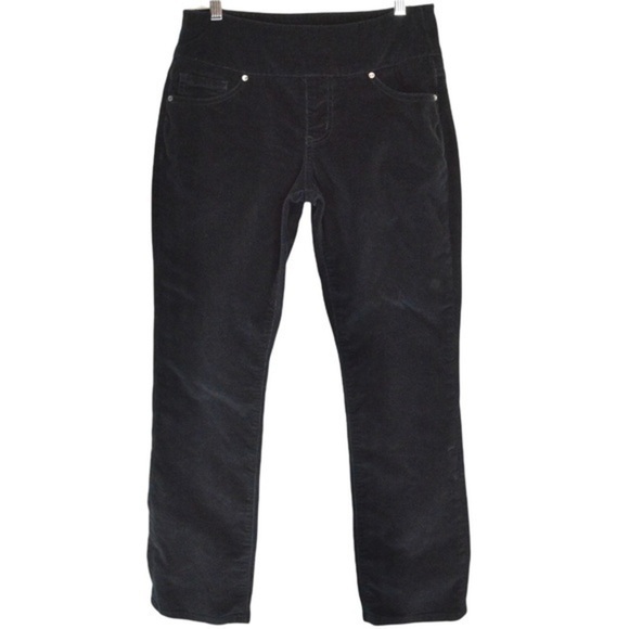 JAG High Rise Straight Leg Pinwale Fine Corduroy Black Pants, Pull On Size 8P - Picture 1 of 7